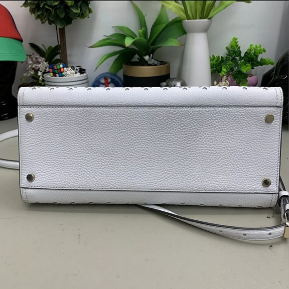 Kate Spade Rowe Perforated Leather Medium Top Zip Satchel Crossbody Bag purse - Picture 7 of 9